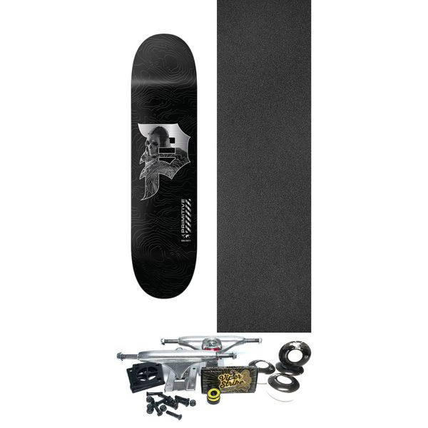 Primitive Skateboarding Mapping Dirty P Black Skateboard Deck - 8" x 31.75" - Complete Skateboard Bundle